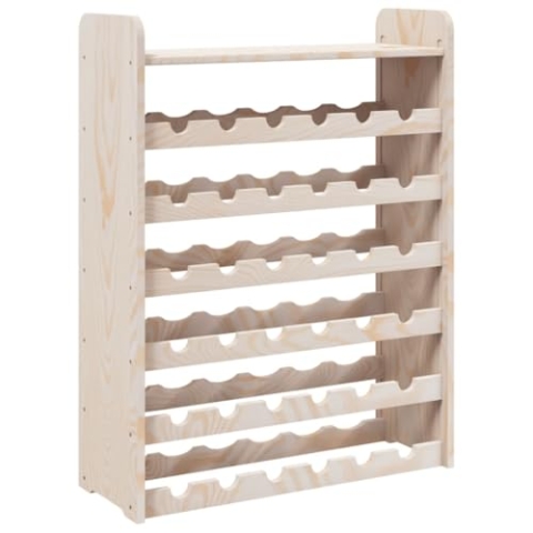 vidaXL Weinregal mit Oberplatte, Flaschenregal mit 6 Ebenen Wellen-Design, Flaschenständer für 36 Flaschen, Weinschrank Weinständer, Massivholz Kiefer