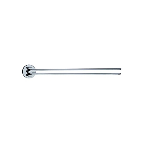 Smedbo LK326 Loft Handtuchhalter 2-armig Messing/Kupfer/Zink silber 44 x 5,5 x 5,5 cm