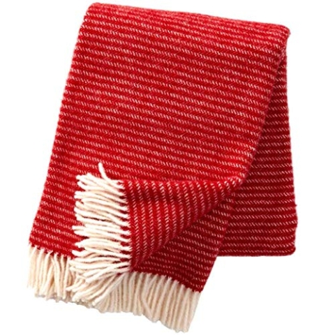 KLIPPAN Ralph Decken und Plaids, klassisch, rot, 200 x 130 x 0,5 cm