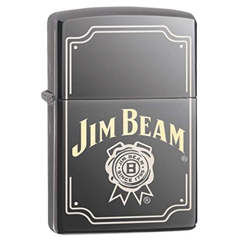 Zippo Unisex Jim Beam Stamp Winddichtes Feuerzeug, Schwarz, Regular