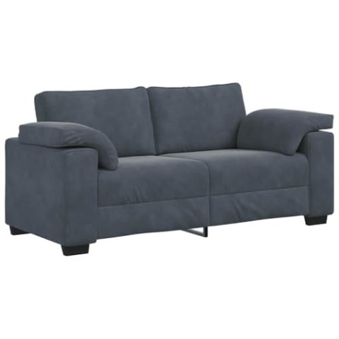 vidaXL Zweisitzer-Sofa Dunkelgrau 140 cm Samt, 2-Sitzer-Sofa, Couch, Wohnzimmer-Sitzmöbel, Sofa, gepolstertes Sofa, Wohnzimmersofa, 2-Sitzer-Couch