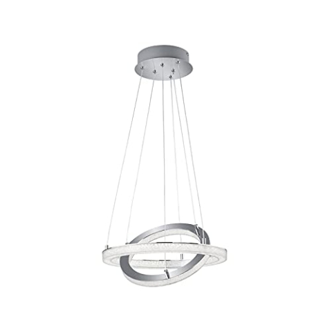 Reality Leuchten R32202100 Chalet A+, LED Pendelleuchte, Metall, 32 watts, Integriert, Chrom, 40 x 40 x 150 cm