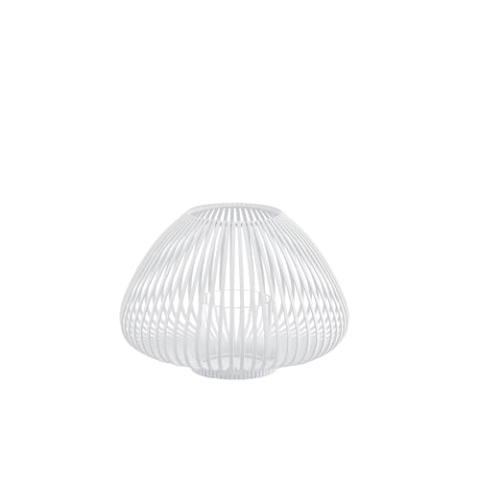 blomus Laterne -LYVA- | Weiß | Größe S | 25Ø x 17H cm | Kerzenhalter Weiß | Windlicht aus Stahl inkl. Glaszylinder | Laterne Deko | Indoor Windlicht