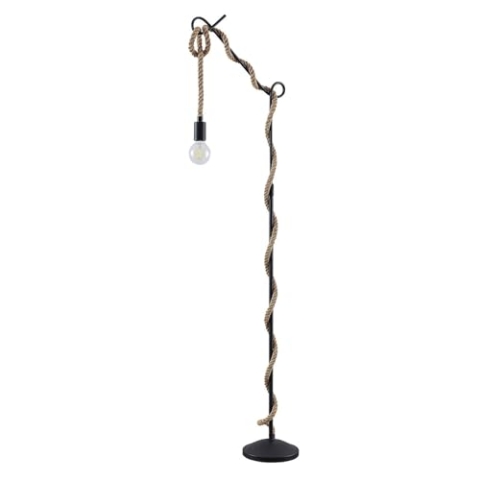 Lucande Stehlampe Ropina (Retro, Vintage Antik) in Schwarz aus Metall (1 flammig E27) - Stehleuchte Standleuchte Floor Lamp Wohnzimmerlampe Wohnzimmerleuchte
