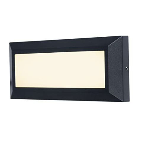 LUTEC LED Außenwandleuchte Helene,moderne Wandleuchte aus Aluminium in Mattschwarz,moderne Außenlampe,wetterfeste Treppenbeleuchtung,11Watt,450 Lumen,3000 Kelvin