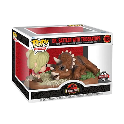 Funko Jurassic Park POP! Moment Vinyl Figur Dr. Sattler mit Triceratops Special Edition 9 cm