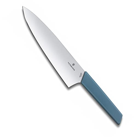 Victorinox Swiss Modern, Profi Tranchiermesser, Extra Scharfe Klinge, gerader Schliff, 20 cm, Rostfreier Stahl, kornblumen-blau