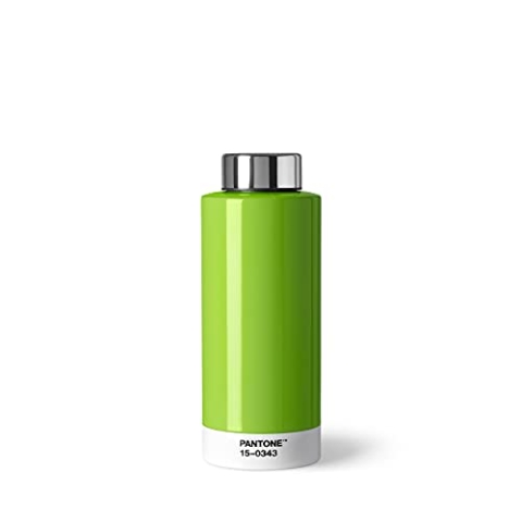 PANTONE Trinkflasche, doppelwandiger rostfreier Edelstahl mit Thermo-Funktion, auslaufsicher, 500 ml, Greenery 15-0343