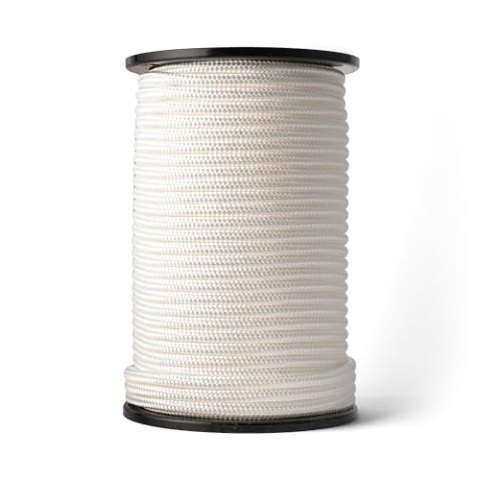 SNURO Nylon Seil (10mm, 100M, weiß) - Paracord Schnurr mit starkem Nylon Material - Reißfeste Paracord Schnur - reissfest & leicht - Bruchkraft 1703 kg