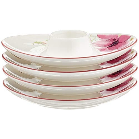 Villeroy & Boch Mariefleur Basic Eierbecher, Porzellan, Weiß, 13 x 13 x 14 cm, 4 Einheiten