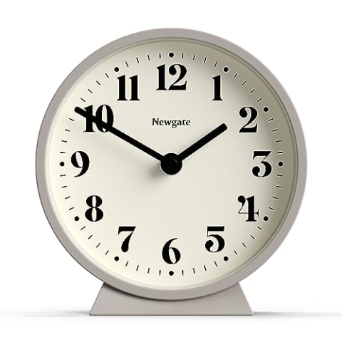 NEWGATE® Theater-Kaminuhr – leiser Sweep "No Tick" Kaminuhr – kleine Uhr – Kaminuhren – minimalistisches Zifferblatt (Stein)