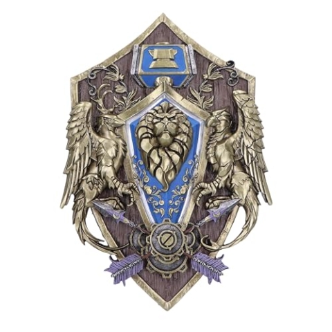 Nemesis Now World of Warcraft Alliance Wandschild, 30 cm, Blau, offizielles World of Warcraft Merchandise, Gaming-Wandbehang, Ornament, Gaming-Ausstellungsstück, aus feinstem Kunstharz gegossen,