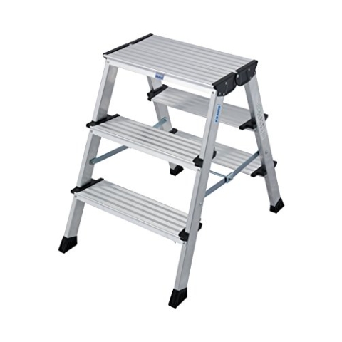 KRAUSE MONTO Doppel-KlappTritt Treppo, 2x3 Stufen, Silber