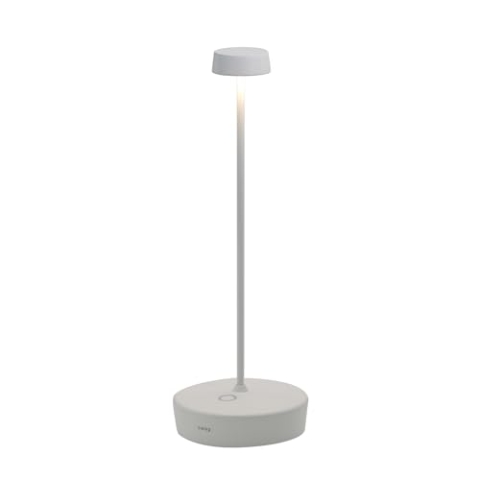 Zafferano, Swap Pro Lampe, Wiederaufladbare und Kabellose Tischlampe mit Touch Control, Geeignet für den Innen- und Außenbereich, Stufendimmer, 2200-3000 K, Höhe 29 cm, Farbe Weiß