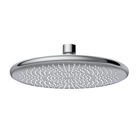 WENKO Wasserspar Regenduschkopf Watersaving, Kopfbrause mit Wasserspar-System, ABS, Chrom/Grau, rund, Ø 22,5 cm