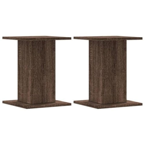 vidaXL Lautsprecherständer 2 STK., Hoher Boxenständer, Lautsprecherpodest für HiFi Heimkino Surround Sound, Verbessertes Audio-Hörerlebnis, Braun Eichen-Optik Holzwerkstoff