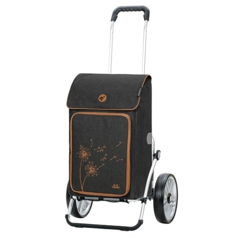 ANDERSEN Einkaufstrolley - Royal Shopper Erbo schwarz 45 L Einkaufswagen, groß, Thermo, vielseitig, Aluminium, klappbar, Kugellagerad