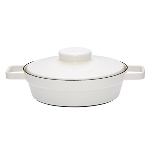 Riess, 2123-212, Pfanne mit Deckel, Durchmesser 24 cm, PURE WHITE, AROMAPOTS, Truehomeware, Emaille, weiß, Induktion
