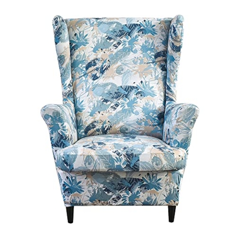 Meigeh Ohrensesselbezüge sesselbezüge für ohrensessel Bedruckte Ohrensesselbezüge Sesselhusse Ohrensessel für Wohnzimmer 2 Teile Zeit