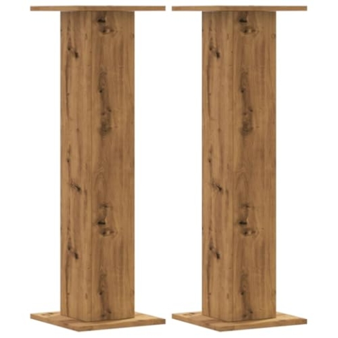 vidaXL Lautsprecherständer 2 STK., Hoher Boxenständer, Lautsprecherpodest für HiFi Heimkino Surround Sound, Verbessertes Audio-Hörerlebnis, Artisan-Eiche Holzwerkstoff