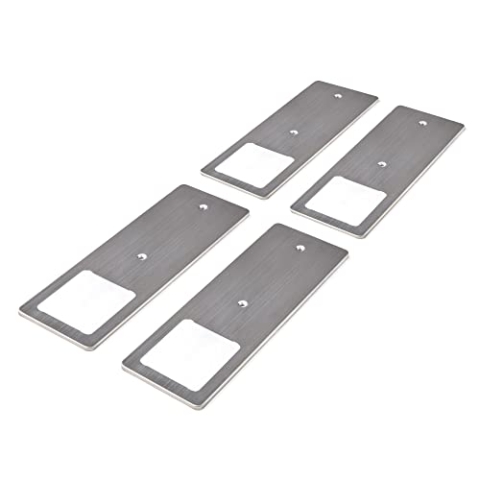 kalb | LED Unterbauleuchten Edelstahl gebürstet 5W- sehr flache Küchenleuchte Einbaustrahler Einbauspot, Auswahl:4er Set warmweiss