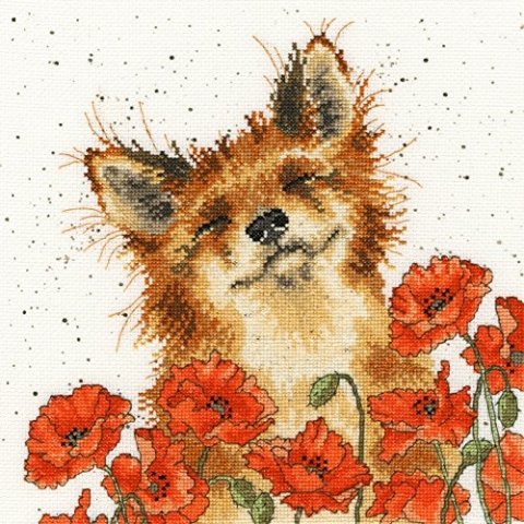 Bothy Threads Kreuzstich-Set "Mohnfeld", 26x26cm, XHD33, Zählmuster