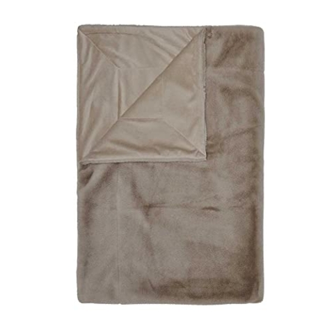 Essenza Plaid Furry Taupe, 150x200 cm, 100% Polyester, Uni