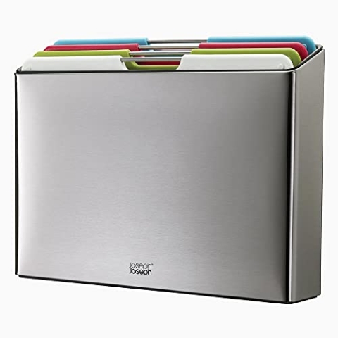 Joseph Joseph Folio Schneidebrett-Set, Stahl, 4-teilig, mehrfarbig, 60213, Edelstahl, Groß