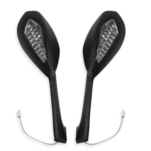 HYRHEV Rückspiegel Klappbare LED Blinker Licht ABS Schwarz Für Ducati Panigale V4 V4 S V4S 2018-2023 V2 2020-2023 Motorrad Rückspiegel