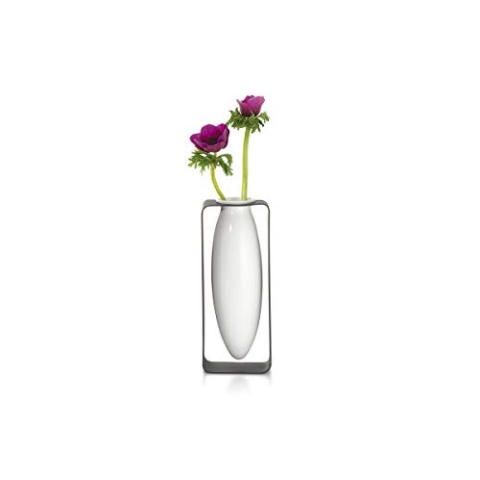Philippi - Float Vase, hoch - schebende Vase im Metallgestell - für Tupen, Rosen, effektvolle dekorative Vase