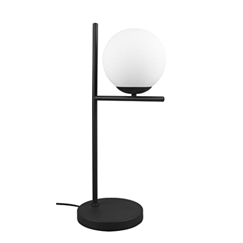 Trio Leuchten Tischleuchte Pure 502000132, Metall Schwarz matt, Glas weiß, exkl. 1x E14