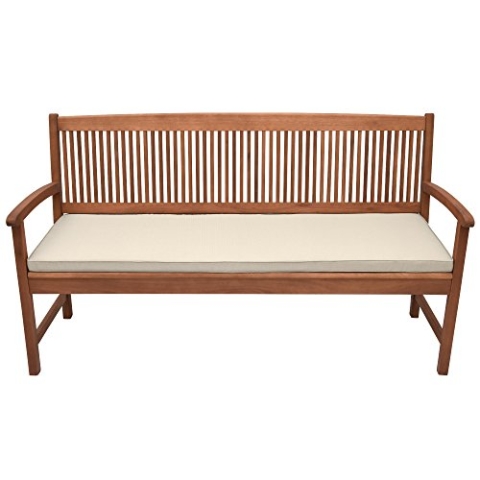 Beautissu Bankauflage - Bequeme Sitzkissen für Gartenmöbel - waschbare Bankkissen Sitzauflage - Gartenbankauflage Outdoor - Palettenkissen 150x48x5 cm - Natur - Base BK