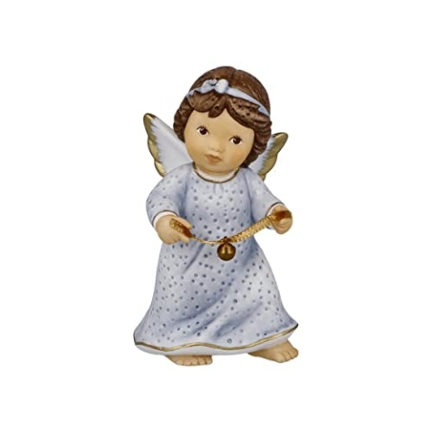 Goebel Nina und Marco Kling, Glöckchen Engel mit Glöckchen und Kristallstein aus Porzellan, 11-750-85-1