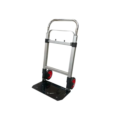 Klappbare Transportkarre Elastisches Spannseil - Tragkraft 90 kg - Höhenverstellbarer Griff - Vollgummireifen - Zusammenklappbare Ladefläche/Handkarre/Sackkarre