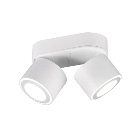 Trio Leuchten LED Deckeneinbau u. Aufbauleuchte Taurus 652910231, Metall Weiß matt, inkl. 2x 3.5 Watt + 2x 1.5 Watt LED