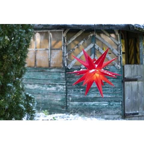 Deco-Trend Kunststoff-Stern, 18-Zacker, rot