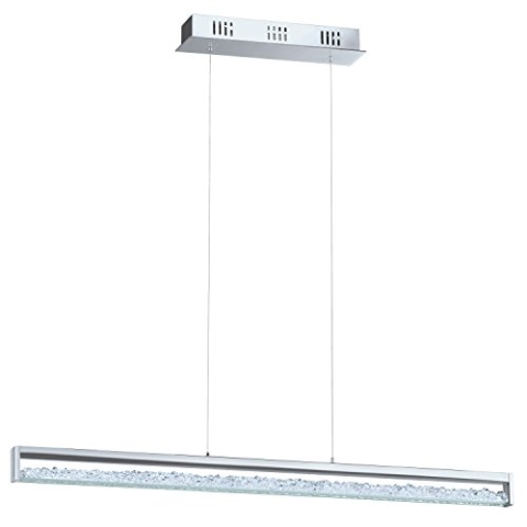 EGLO LED Pendelleuchte Cardito, 6 flammige Hängelampe modern, Hängeleuchte aus Metall in Chrom, Glas und Kristall in Klar, Esstischlampe, Wohnzimmerlampe hängend, warmweiß