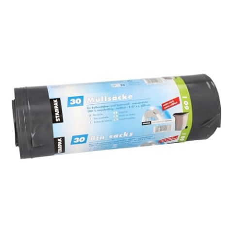PAPSTAR 120 Müllsäcke, LDPE 60 l 100x57cm grau