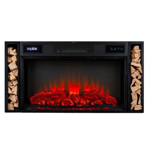 Klarstein Elektrokamin, Elektro Heizungen für Wohnzimmer & Innenräume, Elektrischer Kamin mit LED Flammen, Kamin zur Wandmontage, Heizlüfter mit Timer, Automatische Temperaturregelung, Heizung 1900W