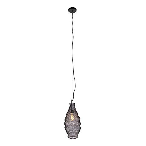 Qazqa - Orientalisch Orientalische Hängelampe I Pendellampe I Pendelleuchte schwarz - Nidum Rombo I Wohnzimmer I Schlafzimmer - Stahl Rund - LED geeignet E27