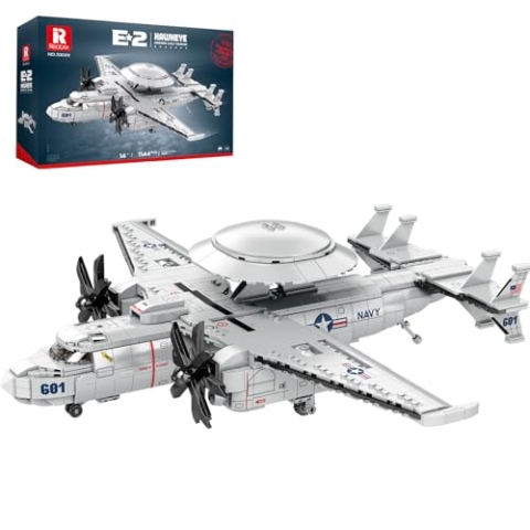 Reobrix E-2 Hawkeye Militärflugzeug-Bauset, Warnflugzeug-Kampfflugzeug-Modellbausätze 33029, Luftbauspielzeug für Erwachsene, Jungen 8–12, Heimdekoration, Geschenk für Kinder, 1126 Teile
