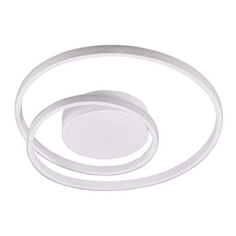 Reality Leuchten LED Deckenleuchte Zibal R62911131, Metall Weiß matt, inklusiv 22 Watt LED, Switch Dimmer