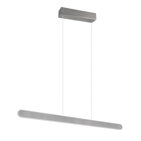 Trio Leuchten Pendelleuchte Helios 343310105, Aluminium gebürstet, inkl. 28 Watt LED, Touch Dimmer, Lichtfarbe einstellbar