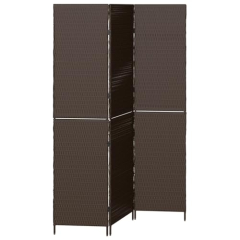 vidaXL Raumteiler 3 Paneele Faltbar Braun 146x180 cm Poly Rattan