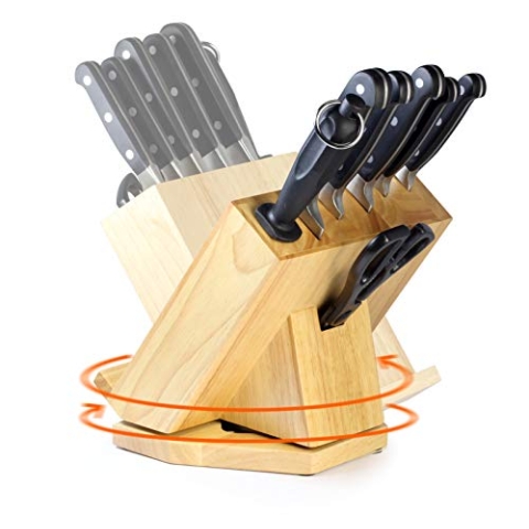 CS Kochsysteme Messerblock 056940 Schneidwaren, Edelstahl, 8-teilig, schwarz, 38 x 28,3 x 39,4 cm