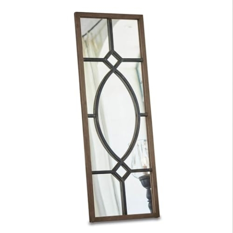 Loberon Spiegel Millery, Einfach Aufzuhängen, Verspielter Shabby-Charme, Antik-Finish, Wohn-Accessoire, Deko-Objekt, Eisen, Spiegelglas, antikschwarz/braun