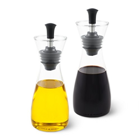 Cole & Mason H103018 Sawston Essig und Ölflaschen set, 2x 350ml Flasche, Essig und Ölflasche mit ausgießer, Glas, 2x Ölflasche/Essigflasche