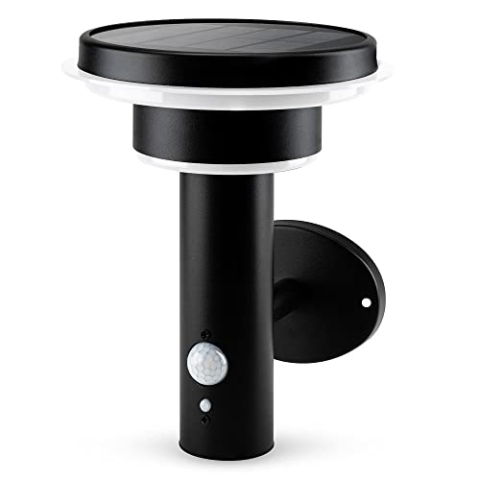 Brendz LED Solar Wandleuchte Aussen mit Bewegungsmelder: 600 Lumen Sicherheitslicht, IP44 Wasserdicht, LED Solarlampe mit Bewegungsmelder & 3 Lichtmodi, Typ Durban