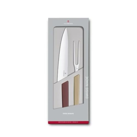 Victorinox, Swiss Modern, Tranchier-Set, 2-teilig, Tranchiermesser, Fleischgabel, Kunststoffgriff, Rostfreier Stahl, farbig