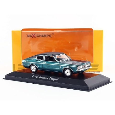 MAXICHAMPS 940081320 1:43 Ford Taunus Coupe-1970-Green Metallic Sammlerstück Miniaturauto, grün